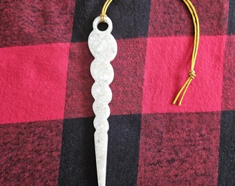 Shell-Cicle, Crushed Oyster Shell Icicle Ornament-3