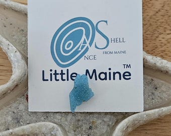 Little Maine Lapel/Hat Pin. Crushed Seaglass