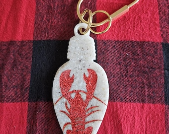 Hummer eingelegter Taschenanhänger, gecrashte Austernmuschel