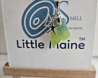 Little Maine, Crushed Green Seaglass Necklace