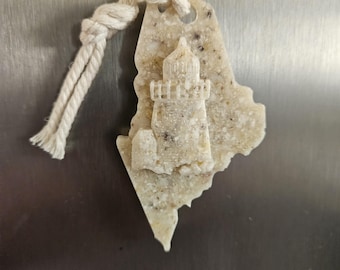 Maine Map Leuchtturm-Magnet gecrashte Austernmuschel