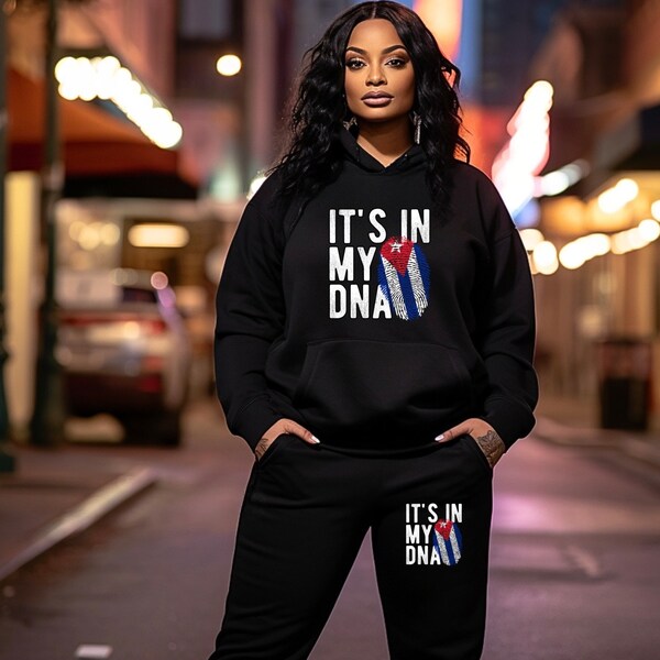 It’s In My DNA, Unisex Tracksuit, Cuba Tracksuit, Gift For Him/Her Full Piece Set, Comfy Hoodie Set, Stylish, Casual Streetwear, Joggers
