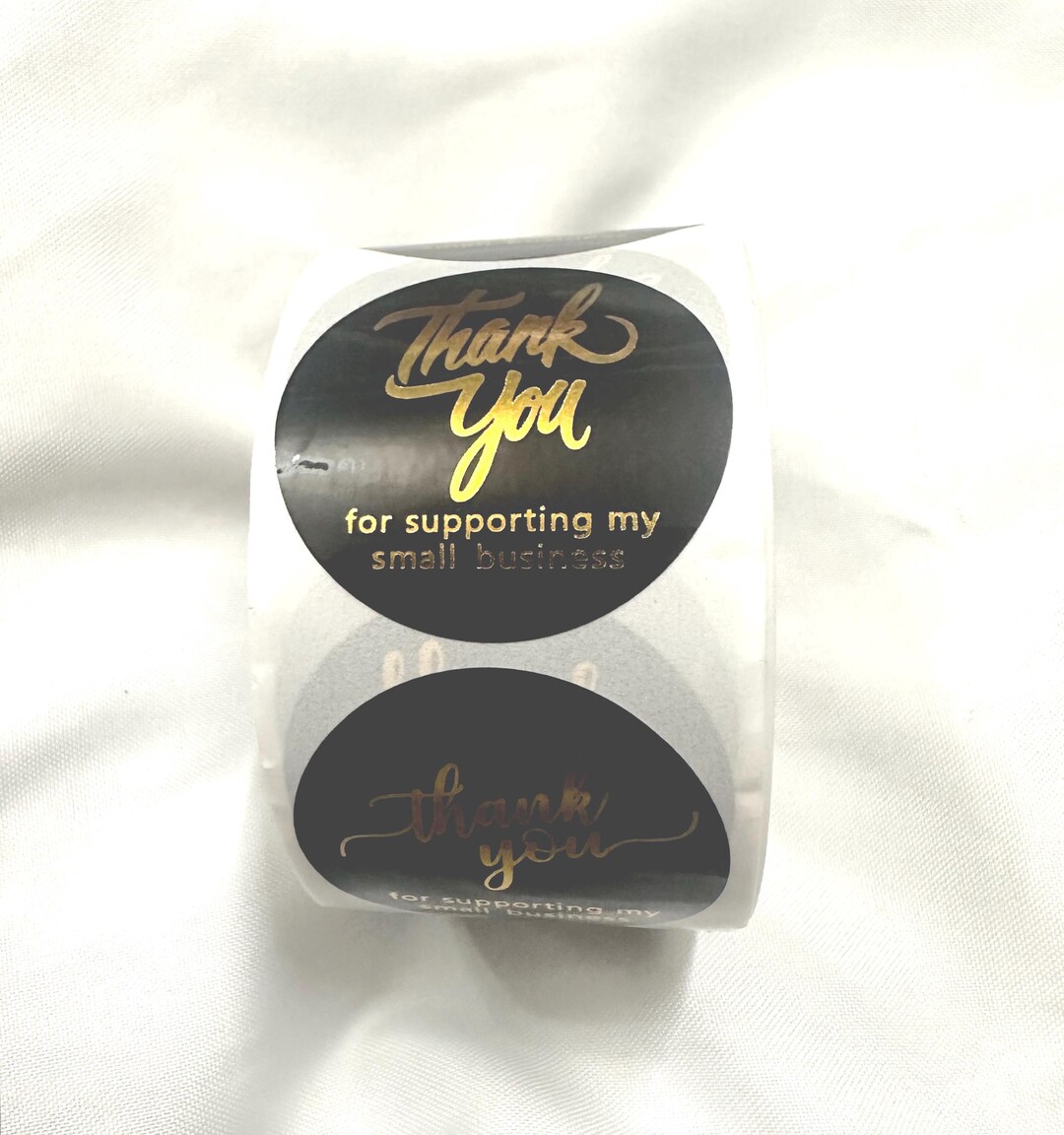 Black Gold Foil Thank You Stickers for Small Business Packaging ...