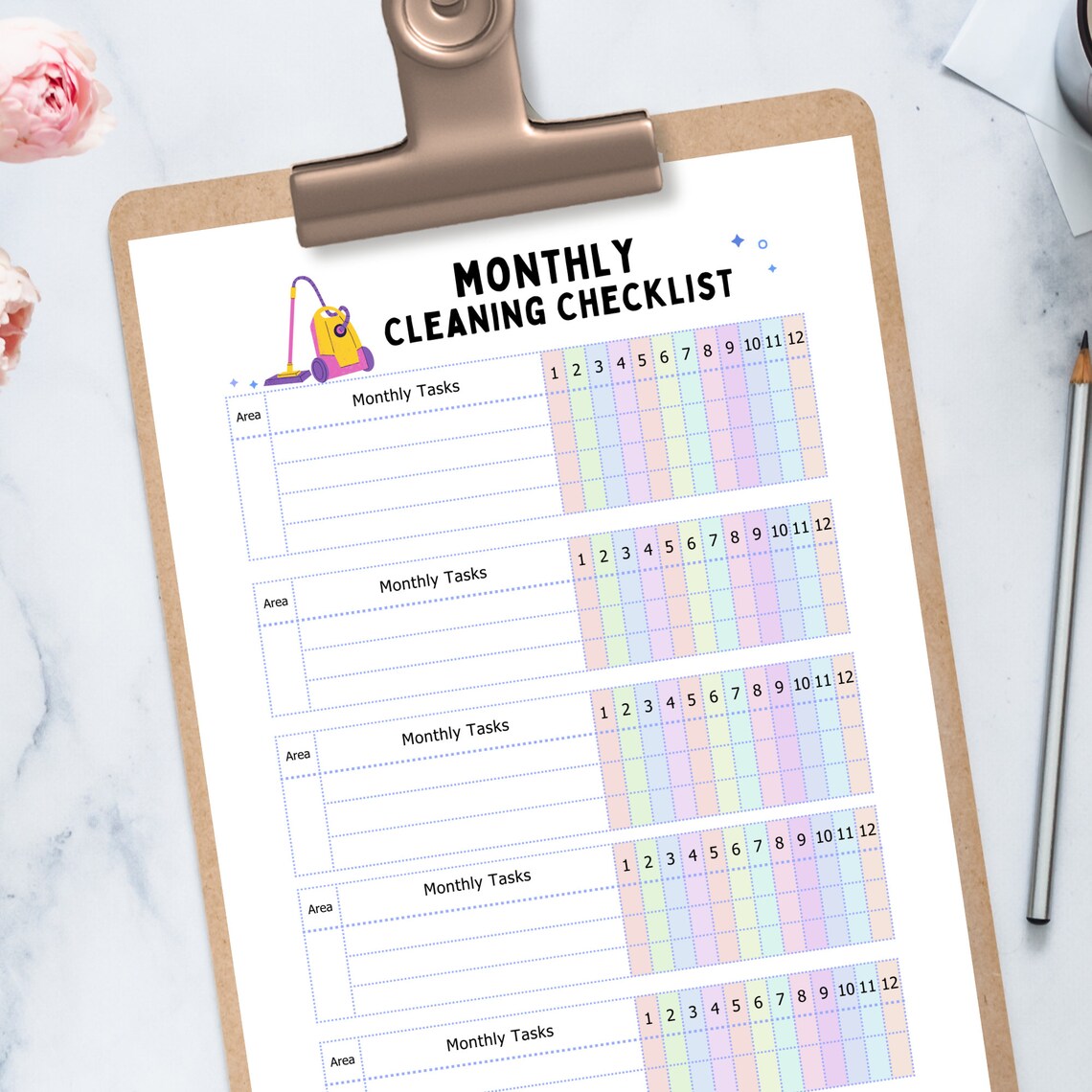 Daily & Weekly Cleaning Checklist: Printable Cleaning Plan (PDF) - Etsy
