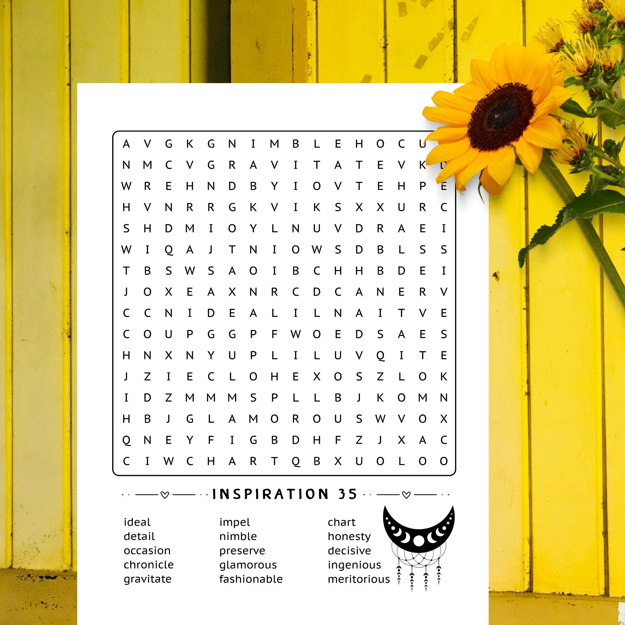 50 Word Search Printable: Inspiration Puzzles for Seniors, Adults ...