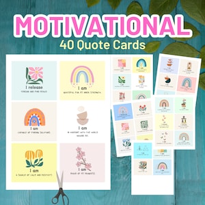 Motivierende Zitatkarten, Achtsamkeitskarten, inspirierende Botschaften, Positivitätskarten, Sozialpsychologie, motivierende 40 Karten
