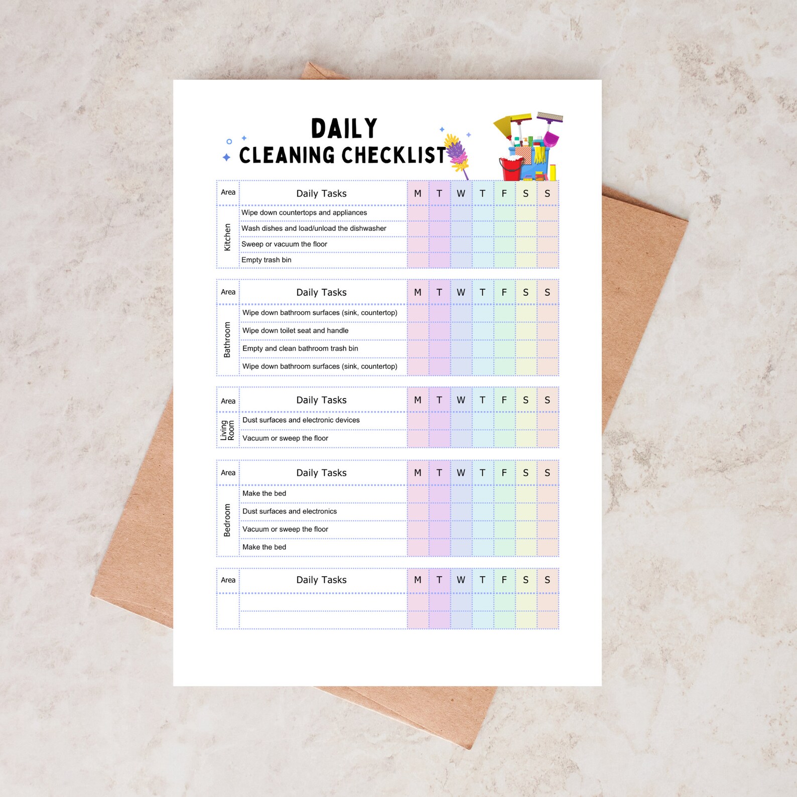 Daily & Weekly Cleaning Checklist: Printable Cleaning Plan (PDF) - Etsy
