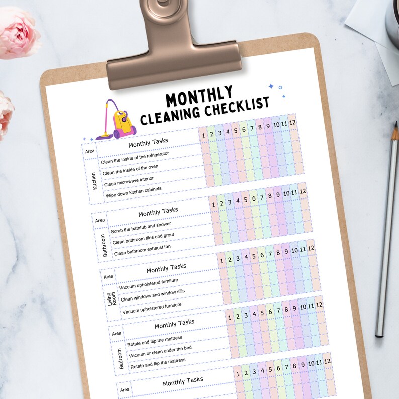 Daily & Weekly Cleaning Checklist: Printable Cleaning Plan (PDF) - Etsy