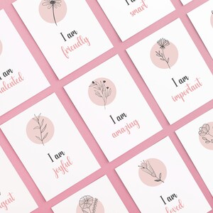 Aesthetic Mindfulness Cards Printable, 40 Positive Affirmations, Self-Love & Confidence, Manifestation Cards, Minimalist and Elegant Design