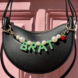 Trendy Bag Charm - Yellow Beads and Chunky Gold Chains - Fun and Customizable Handbag Accessory - Handmade