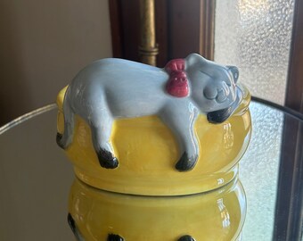 Cat Planter, Napping, Yellow