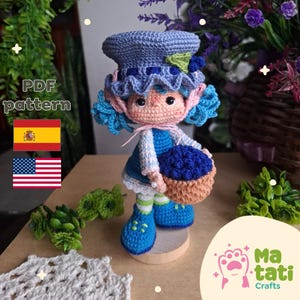 Collectible Blackberry Girl Doll Crochet Pattern (18cm) with Supporting Tutorials