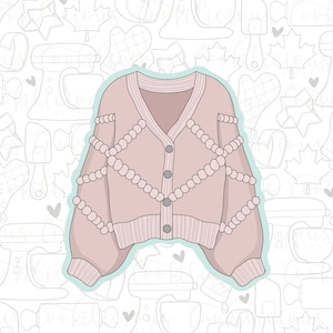 STL Cute Sweater | Cardigan |Sugar Cookies | Cookie Cutter STL | STL Files | Music | Swift | Swiftie