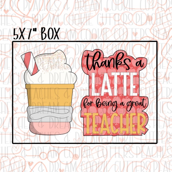 STL Teacher Latte Set | Teacher Cookie Cutter | School |Grad | Digital File | Coffee | Sugar Cookies |