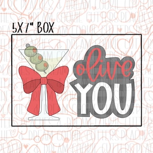 STL Olive You Set | Sugar Cookies | Cookie Cutter STL | STL Files | Valentines | Valentines Day | Digital File