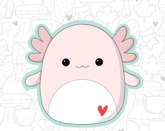 STL Axolotl Plush | Sugar Cookies | Cookie Cutter STL | STL Files | Kids | Birthday | Squishmallow