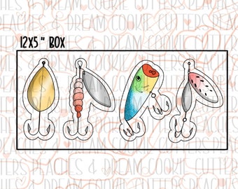 STL Tall Lure Set  | Fathers Day Cookie Cutter | Dad | Digital File |