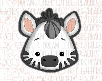STL Zebra Face | Safari Cookie Cutter | Animal | Birthday | Digital File | Jungle