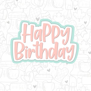 STL Happy Birthday Plakette | Geburtstag-Ausstechform | Feier | Geburtstag | Digitale Datei | Party