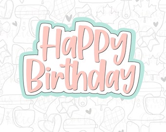 STL Happy Birthday Plaque | Birthday Cookie Cutter | Celebration | Birthday | Digital File | Party