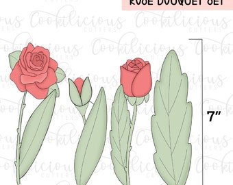 STL Hohe Rosen | Mutter-Tag-Ausstechform | Mama |Frühling | Digitale Datei | Blumen | Zucker Kekse
