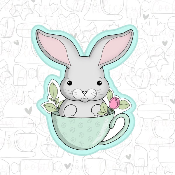 STL Rabbit Teacup | Sugar Cookies | Cookie Cutter STL | STL Files | Easter | Spring |