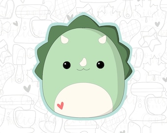 STL Dino Plush | Sugar Cookies | Cookie Cutter STL | STL Files | Kids | Birthday | Squishmallow