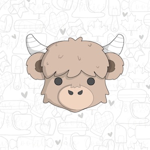STL Highland Cow| Sugar Cookies | Cookie Cutter STL | STL Files | Valentines | Valentines Day | Digital File