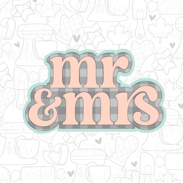 STL Mr & Misses| Sugar Cookies | Cookie Cutter STL | STL Files | Wedding  | Bridal | Florals |