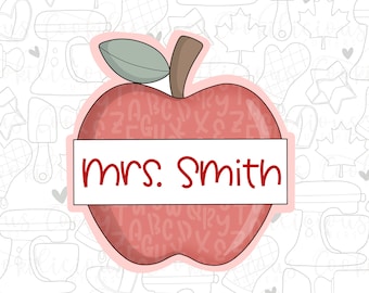 STL Cute Apple Plaque | Teacher Cookie Cutter | School | Teacher Appreciation | Digital File |
