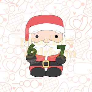 STL Santa 6 7 | Christmas Cookie Cutter | Holiday |Winter | Digital File | Santa | Sugar Cookies | Trend