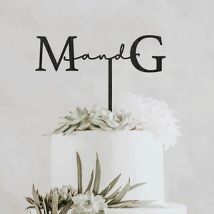 Custom Initial Cake Topper for Wedding, Monogram Cake Topper, Custom Script Letter Cake Topper Personalized Cake Topper