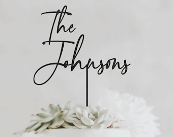 Personalized Rustic Wood Wedding Cake Topper: Mr & Mrs
