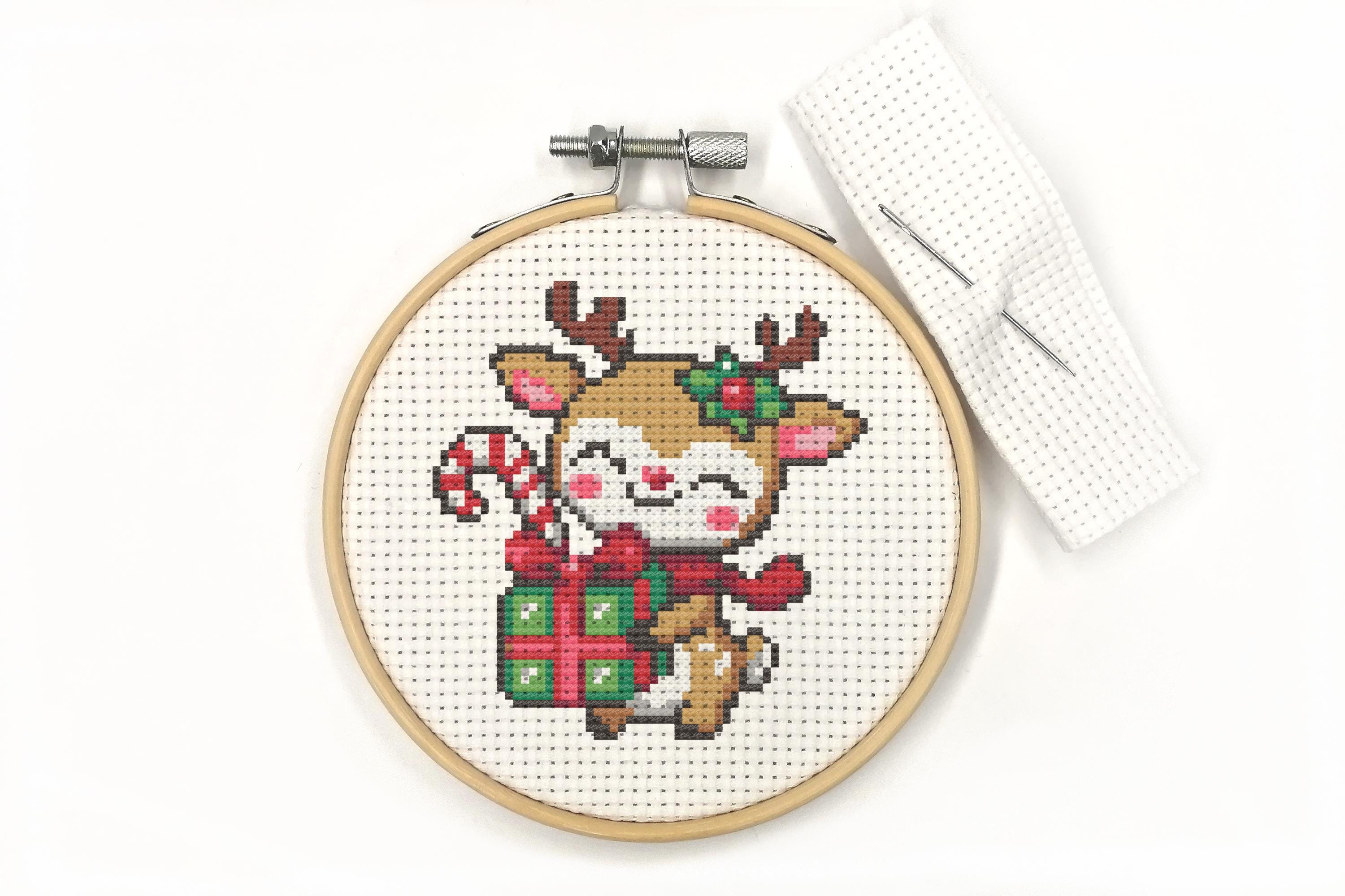 Mini Reindeer Cross Stitch Pattern | Christmas Embroidery (PDF Chart ...