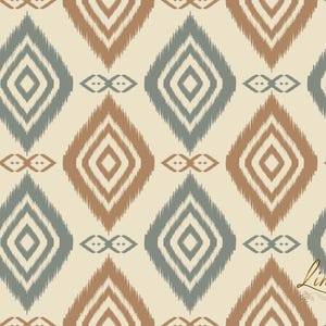 Modèle sans couture rustique de diamant d'ikat, conception de tissu de Bohème du sud-ouest, textile numérique imprimable SVG JPG de brun