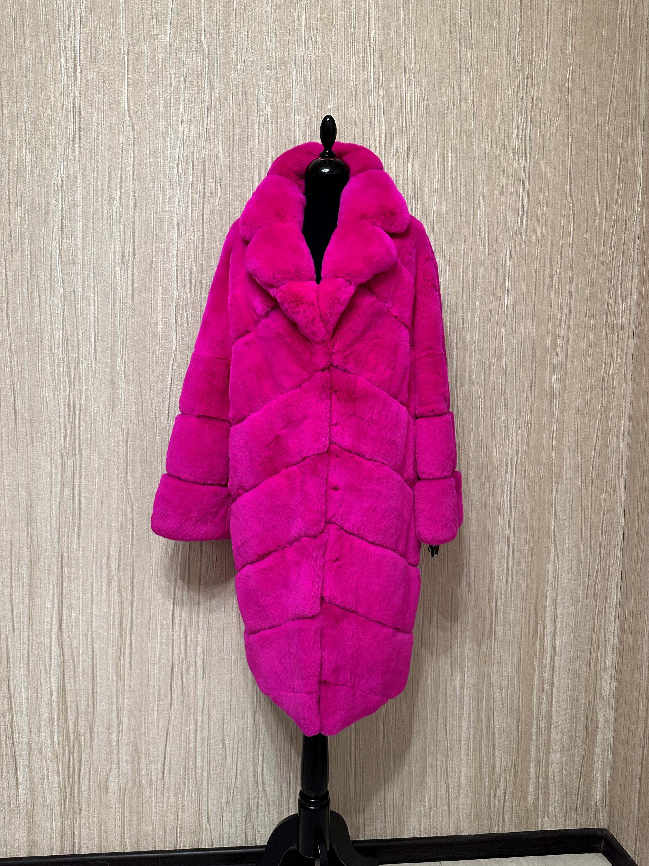 Hot Pink Faux Fur Light Pink Jacket Light Pink Coat With Fur Hood