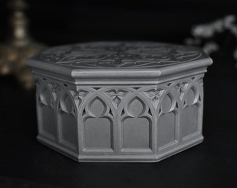 Castiçal Gótico - Pedestal de Altar Feito à Mão - CINZA