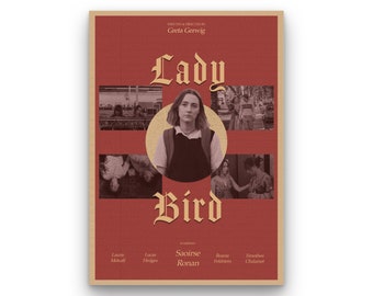 Lady Bird | Greta Gerwig | Movie Poster | Minimalist Poster | Film Posters | Custom Movie Posters | Saoirse Ronan | Timothee Chalamet