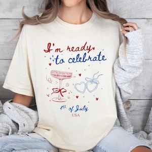 4th of July Women&#39;s T-Shirt: Patriotic Red, White, and Blue Tee