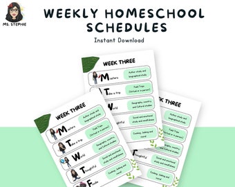 Weekly Themed Homeschool Schedules: Printable Homeschool Planner