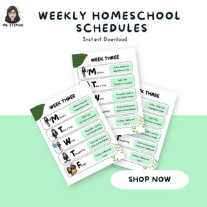 Weekly Themed Homeschool Schedules: Printable Homeschool Planner