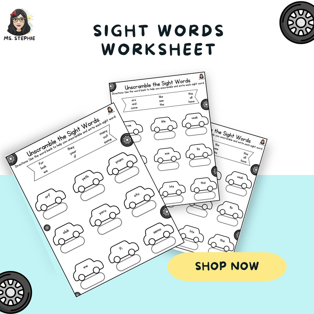 Sight Words Worksheets Printable| Homeschool Printables | Phonics ...