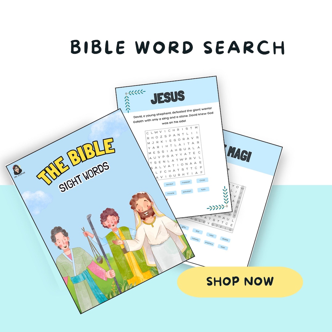 Bible Word Search for Kids: Homeschool Printable Activity (PDF) - Etsy