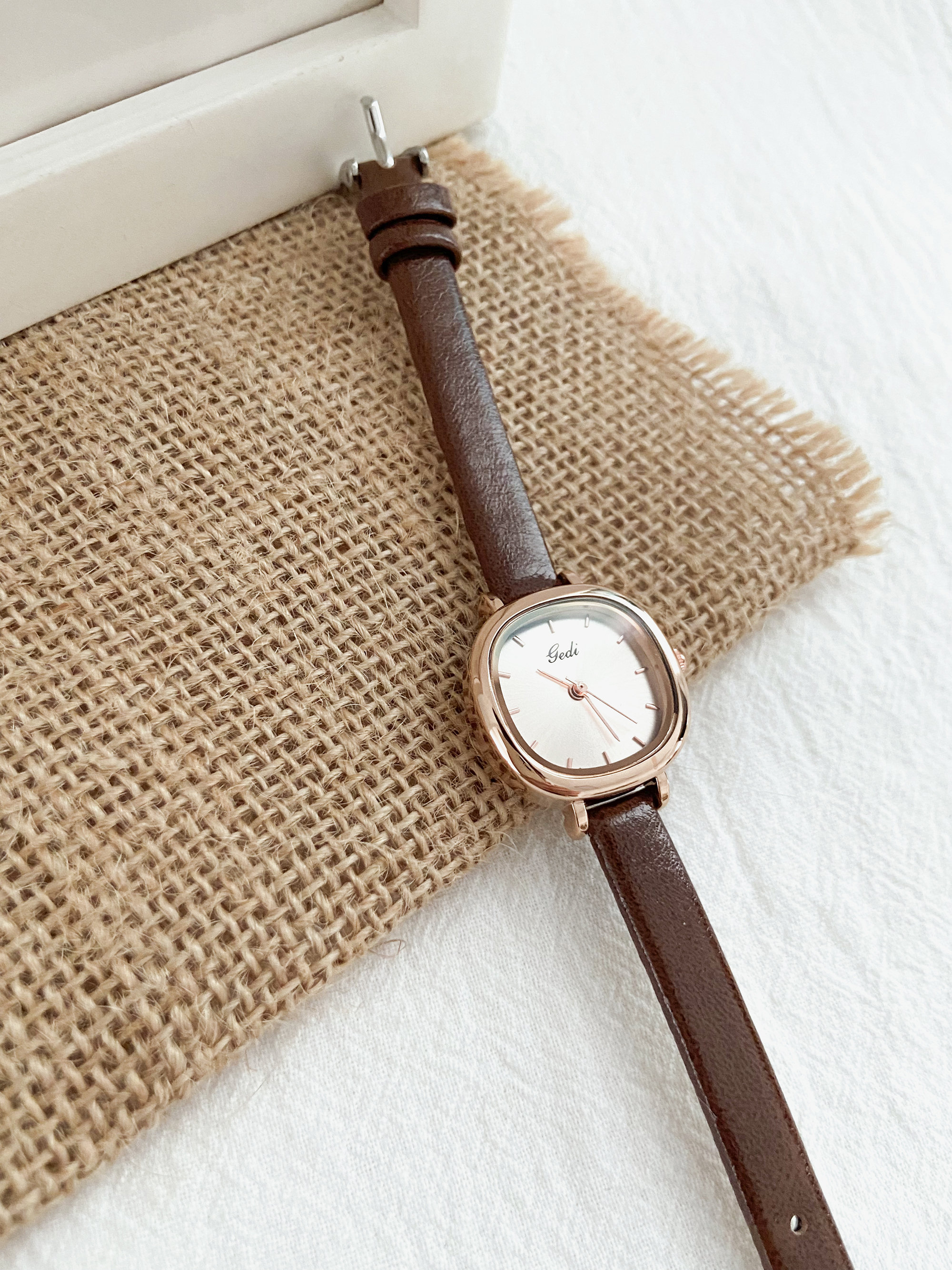 Vintage Leather Watch / Women's Small Wrist Watch / Minimal Boho Watch