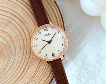 Geschenke für Mama/Vintage geflochtene Lederuhr/Muttertagsgeschenk/Lederuhr/Minimal Boho-Uhr/Minimal-Armbanduhr/Jubiläum