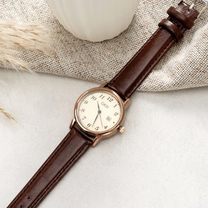 Vintage geflochtene Lederuhr / Gerüchte Quarz / Minimal Boho Uhr / Minimal Armbanduhr / Geschenk für Sie/Muttertagsgeschenk Bild 7