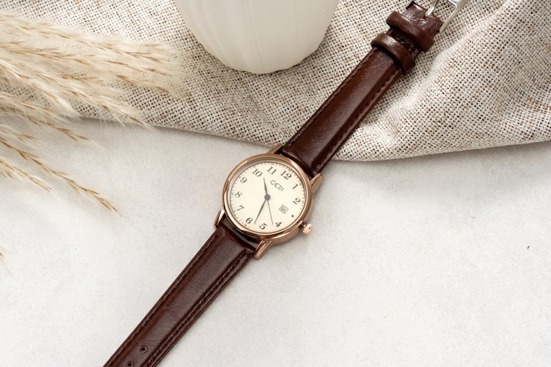 Vintage Braided Leather Watch / Rumours Quartz / Minimal Boho Watch / Minimal Wrist Watch / Gift For Her/Mother's Day Gift zdjęcie 7