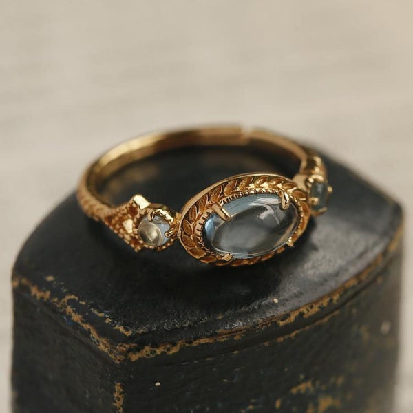 Vintage Sapphire ring/klassieke ring/verstelbaar/verjaardagscadeau/verjaardagscadeau/cadeau voor haar