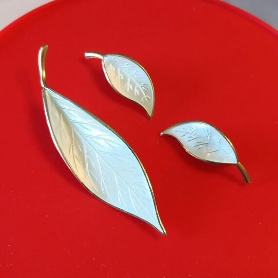 Vintage David Anderson Norway Sterling Brooch and Earrings