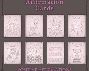 Inspirational Affirmation Cards, Self-Care Quotes (PDF Download)
